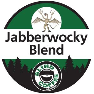 Jabberwocky Icon with Blind Coffee logo and a Jabberwocky