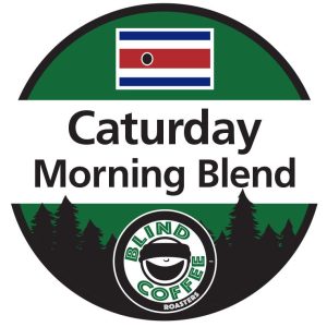 Caturday Morning Icon with Blind Coffee logo and the Honduran flag