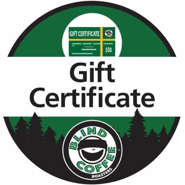 Icon showing a gift card and the Blind Coffee logo