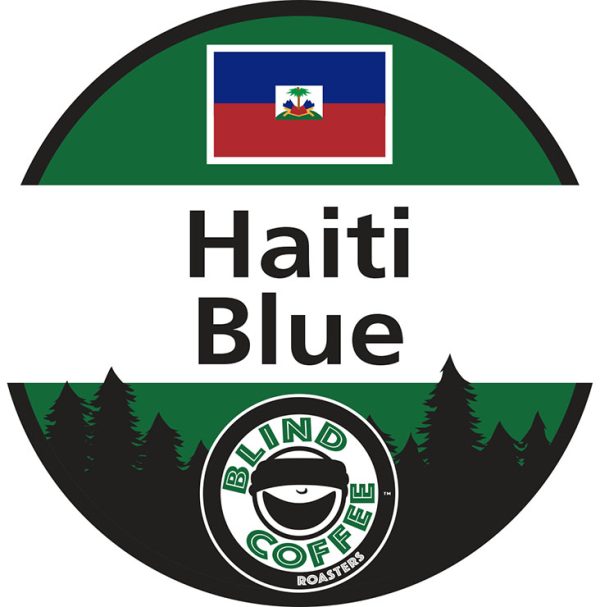 Haiti Blue Icon with Blind Coffee logo and Haitian flag