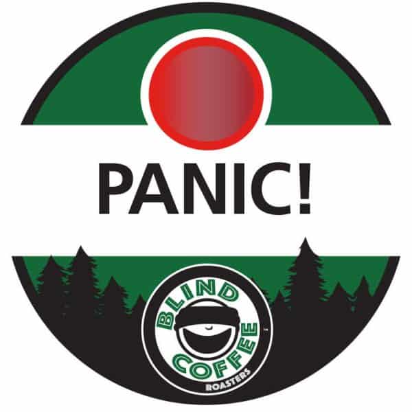 Panic Button with Blind Coffee logo