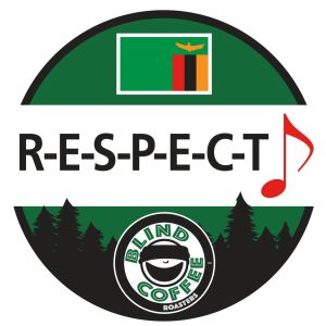 RESPECT Icon with Blind Coffee logo, music note, and Zambian flag