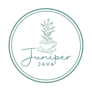 Juniper Java's logo featuring a sprig of juniper growing out of a coffee cup