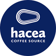 Hacea logo in a navy circle with white lettering