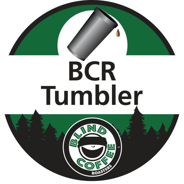 BCR Tumbler Icon with Blind Coffee logo and picture of a travel mug