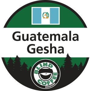 Guatemala Gesha Icon with Blind Coffee logo and Guatemalan flag